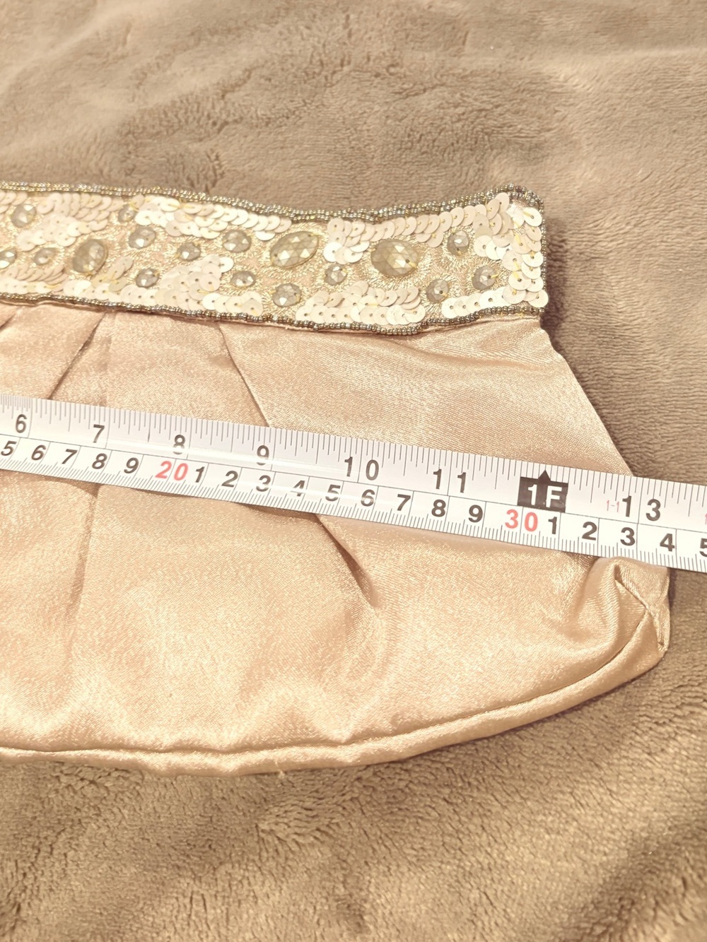 Beaded champagne/ beige Evening Clutch - Picture 5 of 5